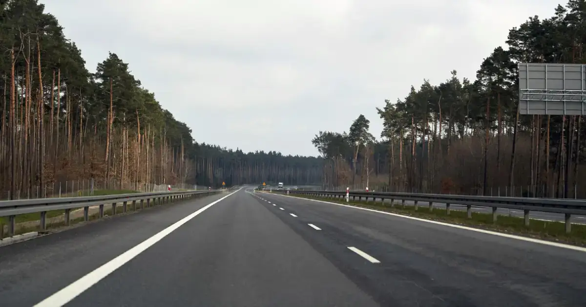 Widok na polską autostradę